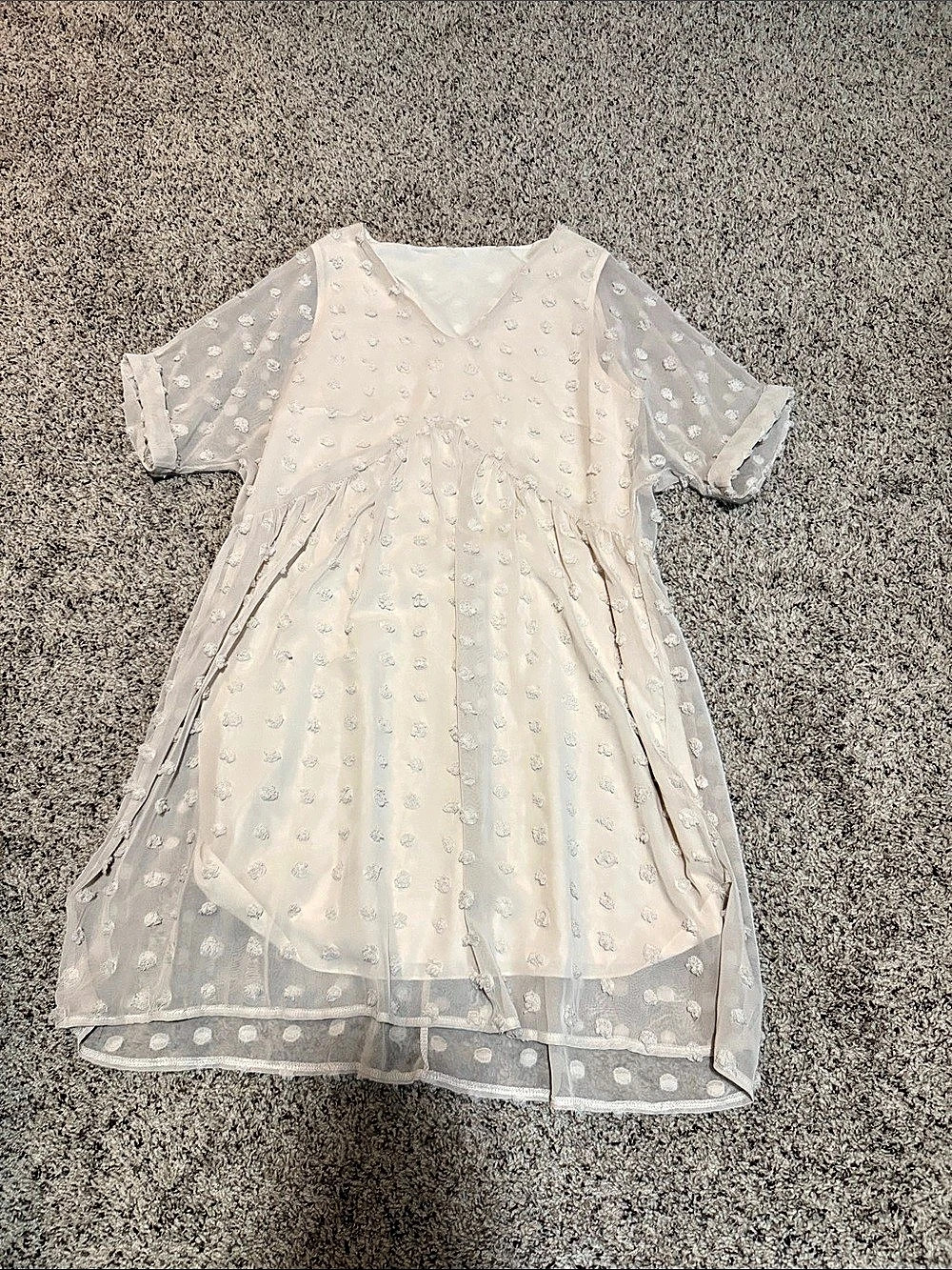 Women's White Polka Dot Mini Dress